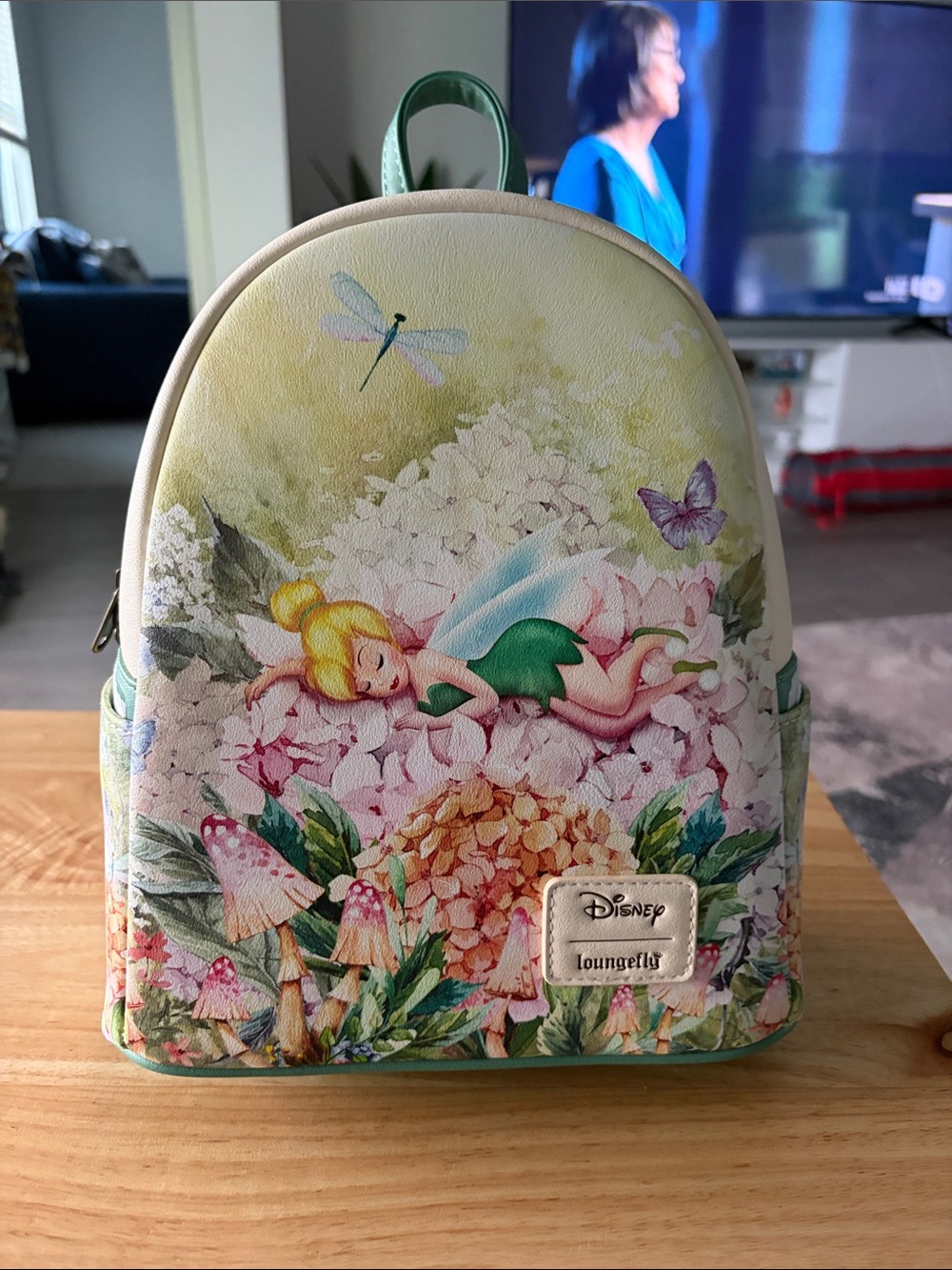 Loungefly Tinker Bell Floral Mini Backpack - Green, Pink, Cream